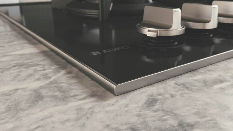 ASKO 90cm 5 Burner Gas on Glass Volcano Cooktop - Black