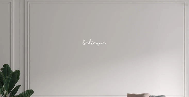 Custom text: Believe