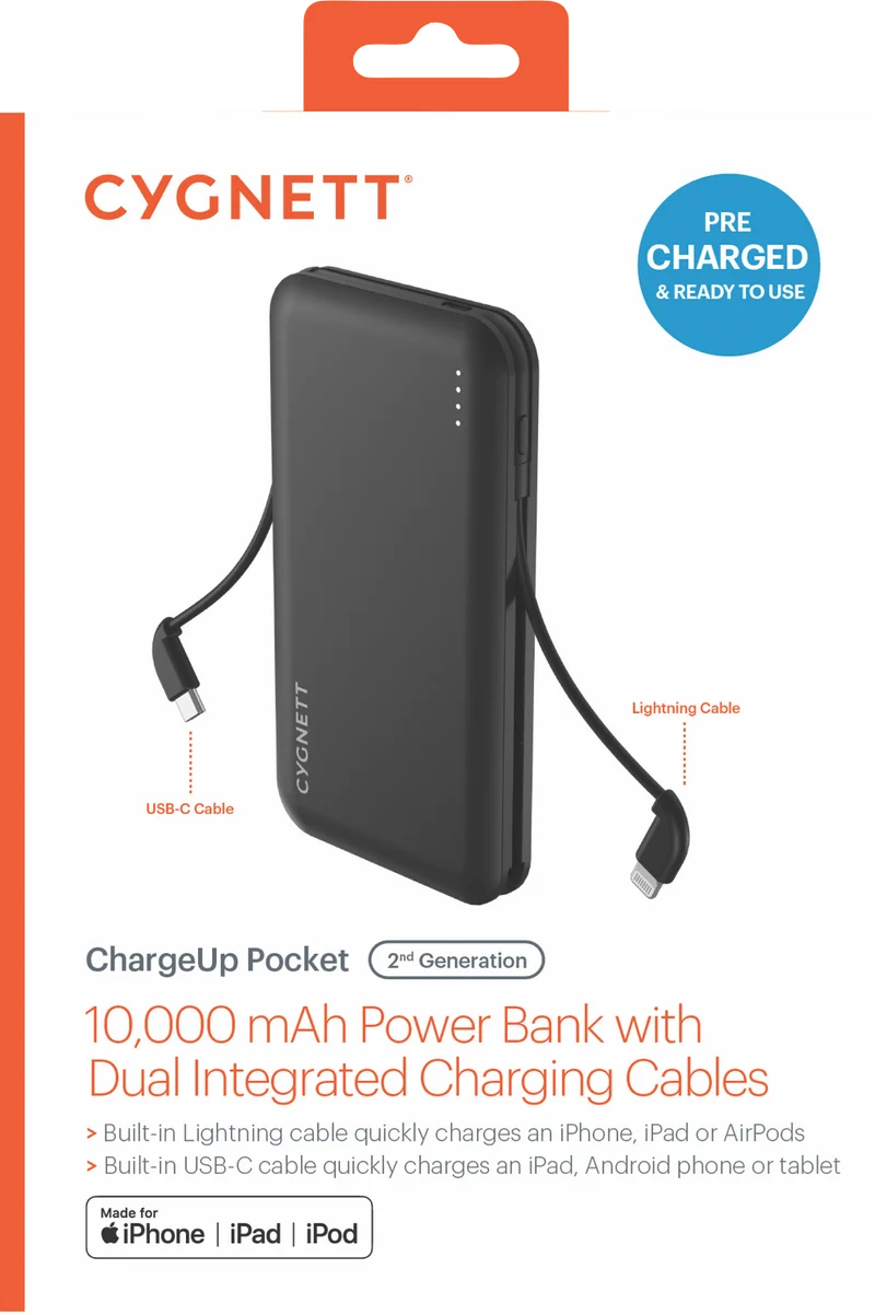 Cygnett ChargeUp Pocket Gen 2 Power Bank Black