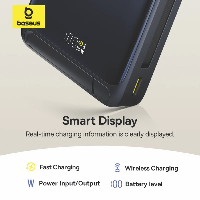 Baseus Qi2 Magnetic Power Bank 45W 10000mAh Cosmic Black