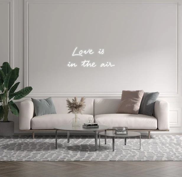 Custom text: Love is in the air.