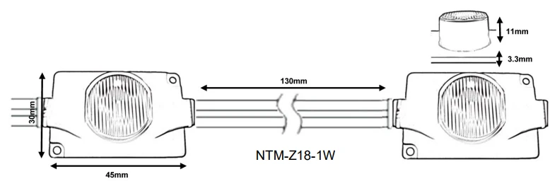 Modules LED pour éclairage latéral NTM-Z18 ou rétroéclairage NTM-ST13