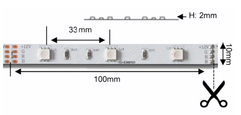 Ruban lumineux DEL NTRGB150 haute intensité RGB. 5 Mètres