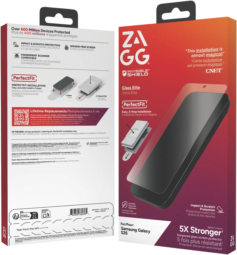 InvisibleShield Samsung Galaxy S26 Glass Elite Screen Protector