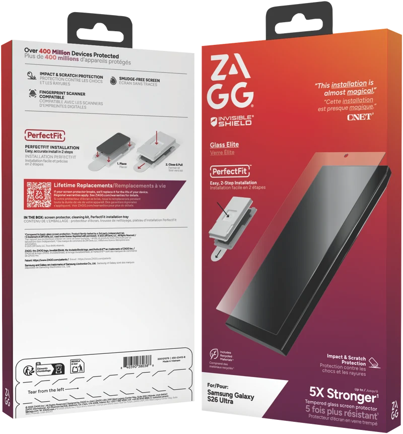 InvisibleShield Samsung Galaxy S26 Ultra Glass Elite Screen Protector