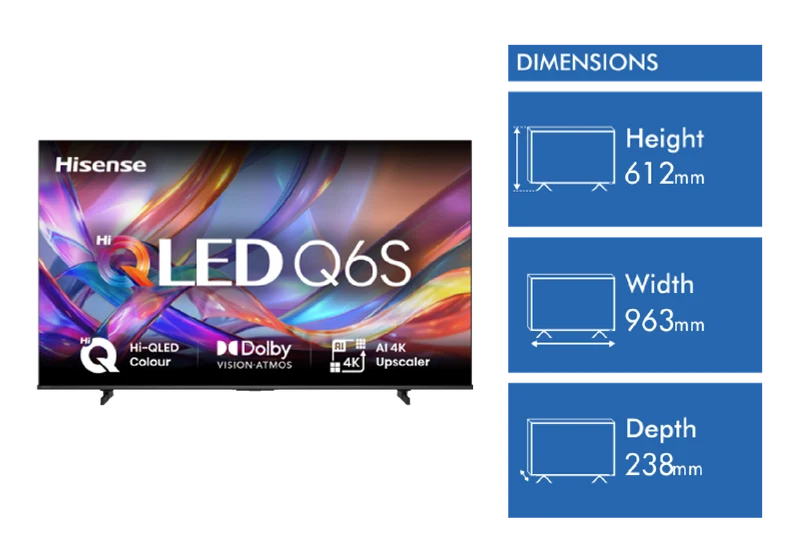 Hisense 43" Q6SAU 4K Hi-QLED Smart TV 2026