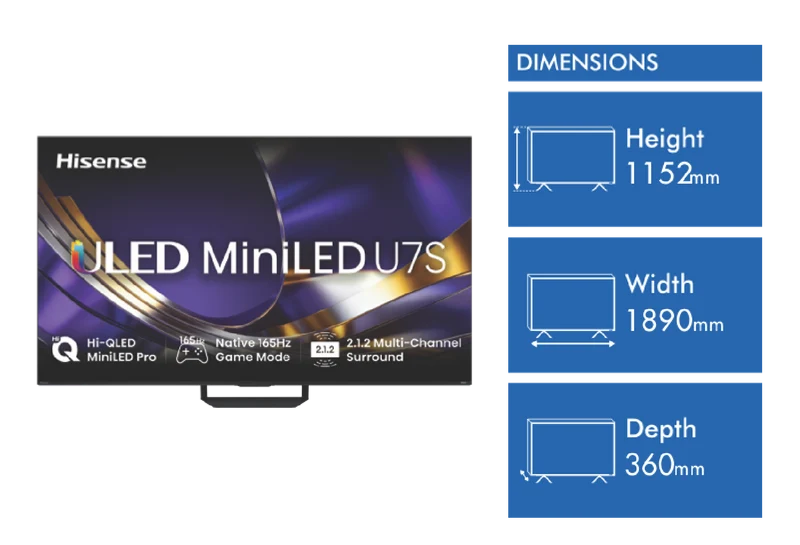 Hisense 85" U7SAU 4K ULED MiniLED 165Hz TV 2026