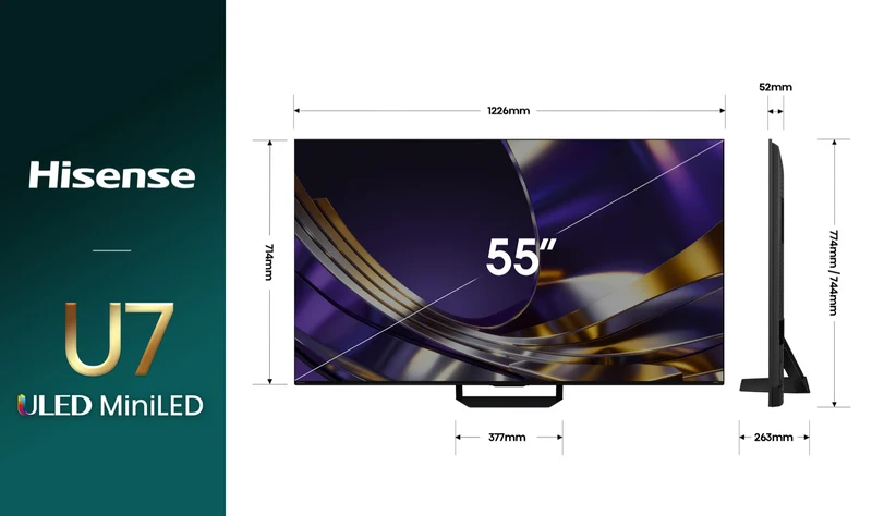 Hisense 55" U7SAU 4K ULED MiniLED 165Hz TV 2026
