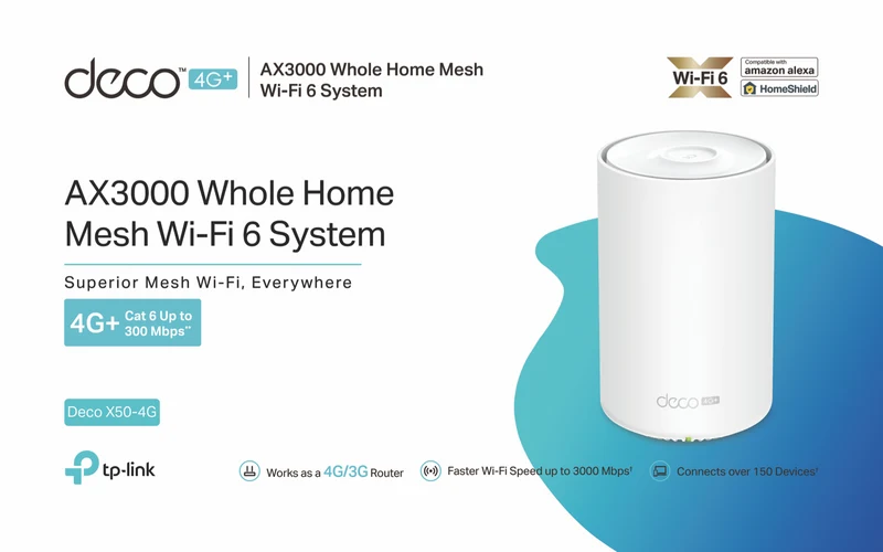 TP-LINK Deco 4G+ AX3000 Whole Home Mesh WiFi 6 Gateway