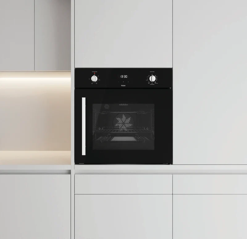 Haier 60cm Built In Oven 7 Function Side Opening Door Black