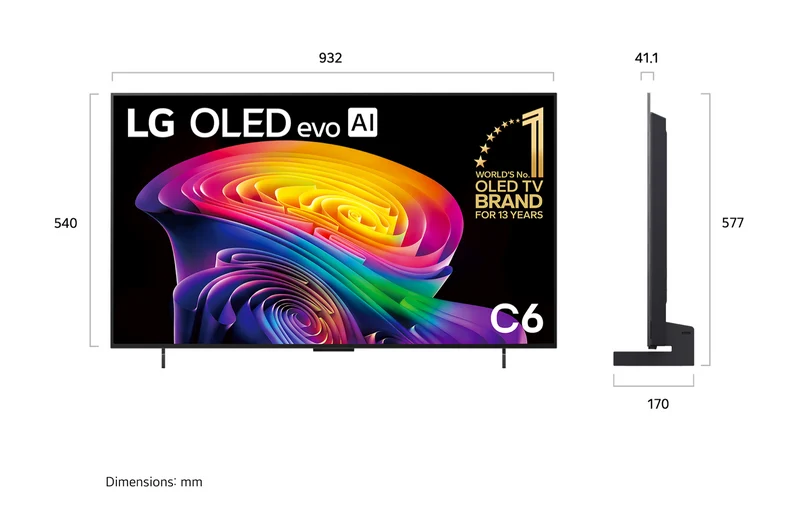 LG 42" OLED EVO AI C6 4K Smart TV 2026