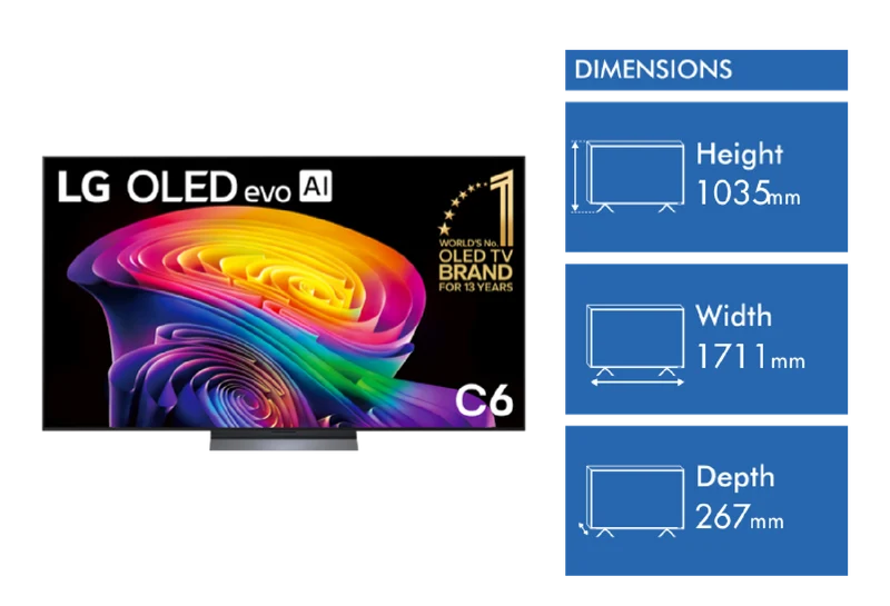 LG 77" OLED EVO AI C6 4K Smart TV 2026
