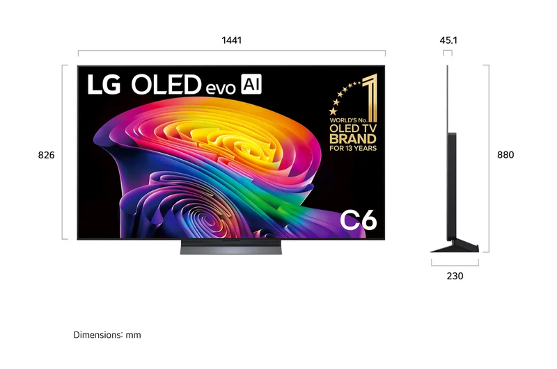 LG 65" OLED EVO AI C6 4K Smart TV 2026