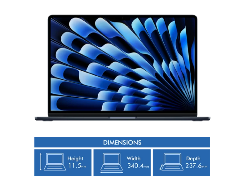 Apple MacBook Air 15" M5 chip 10-core CPU, 10-core GPU 24GB 1TB - Midnight