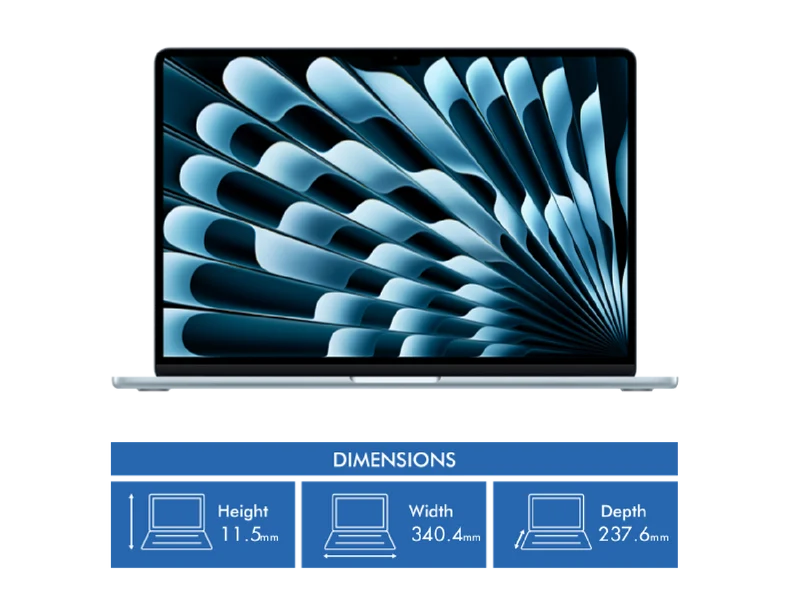 Apple MacBook Air 15" M5 chip 10-core CPU, 10-core GPU 24GB 1TB - Sky Blue