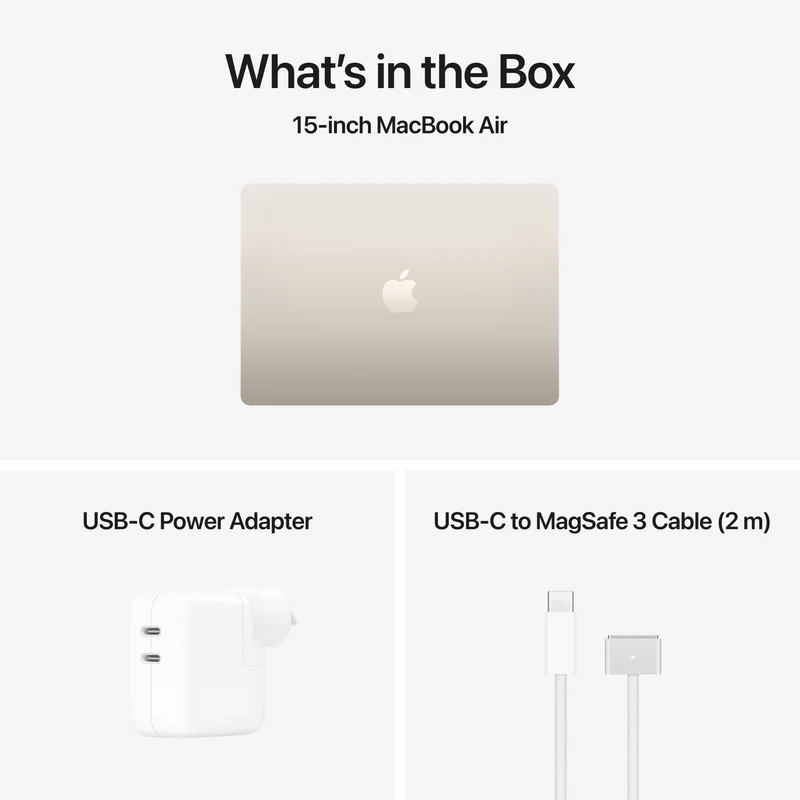 Apple MacBook Air 15" M5 chip 10-core CPU, 10-core GPU 16GB 1TB - Starlight