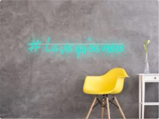 Custom text: # La vie qu'on mène