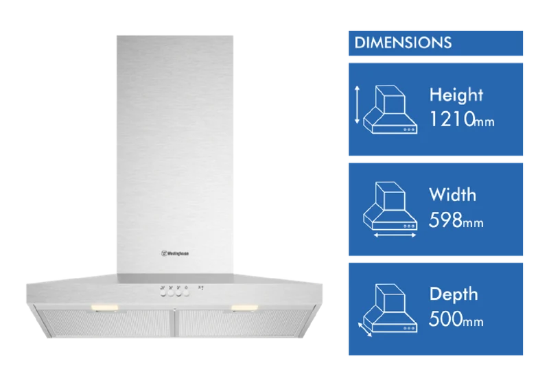 Westinghouse 60cm Canopy Rangehood, Stainless Steel