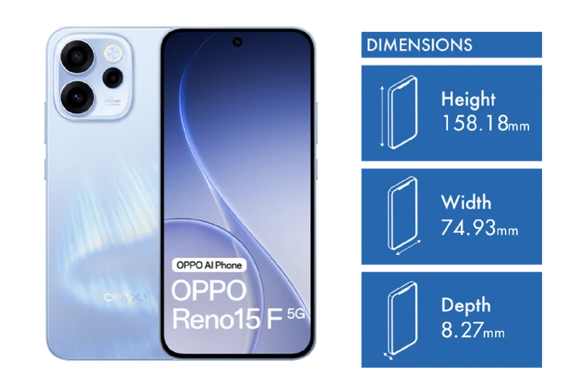 OPPO Reno15 F 5G Aurora Blue
