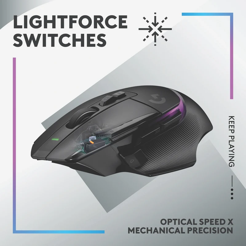 Logitech G502X Plus Gaming Wireless Mouse - Black