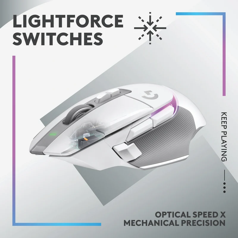 Logitech G502X Plus Gaming Wireless Mouse (White)
