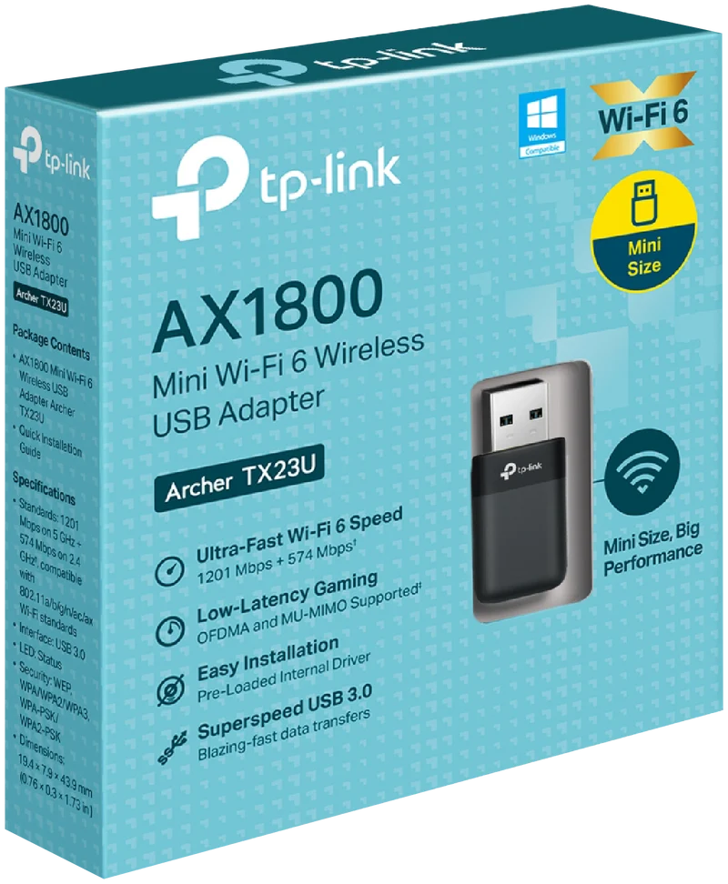 TP-LINK AX1800 Dual Band Wi-Fi 6 Wireless USB Adapter