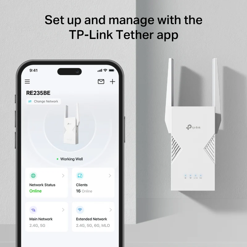 TP-LINK BE3600 Dual-Band Wi-Fi 7 Range Extender