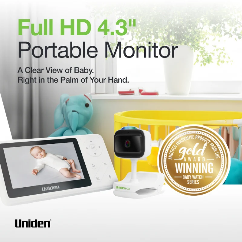 Uniden 4.3 Full HD Colour Baby Monitor with Clamp Camera
