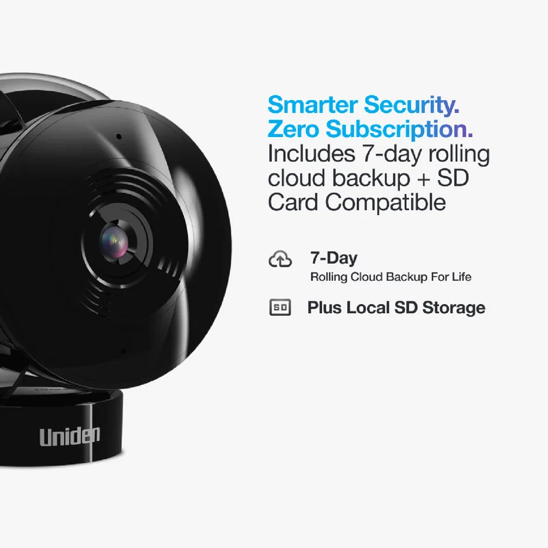 Uniden 2K Indoor Camera (Black)