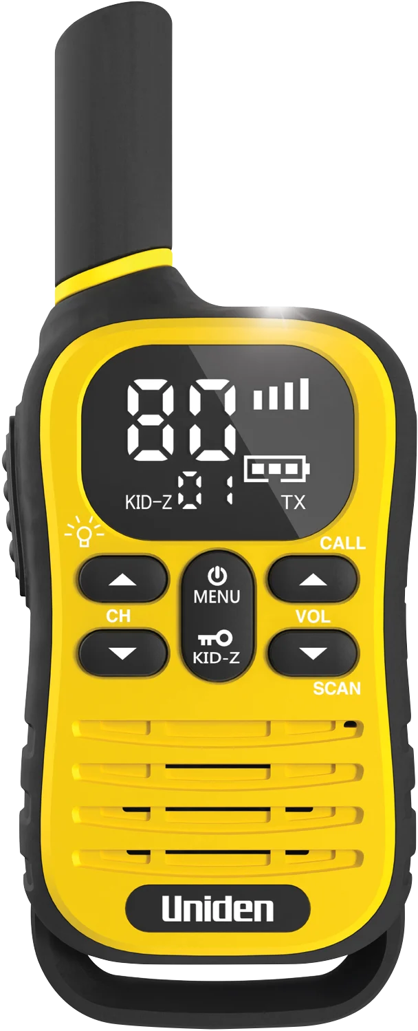 Uniden 80 Channel UHF Radio With Kid Zone USB-C Charging Quad Pack
