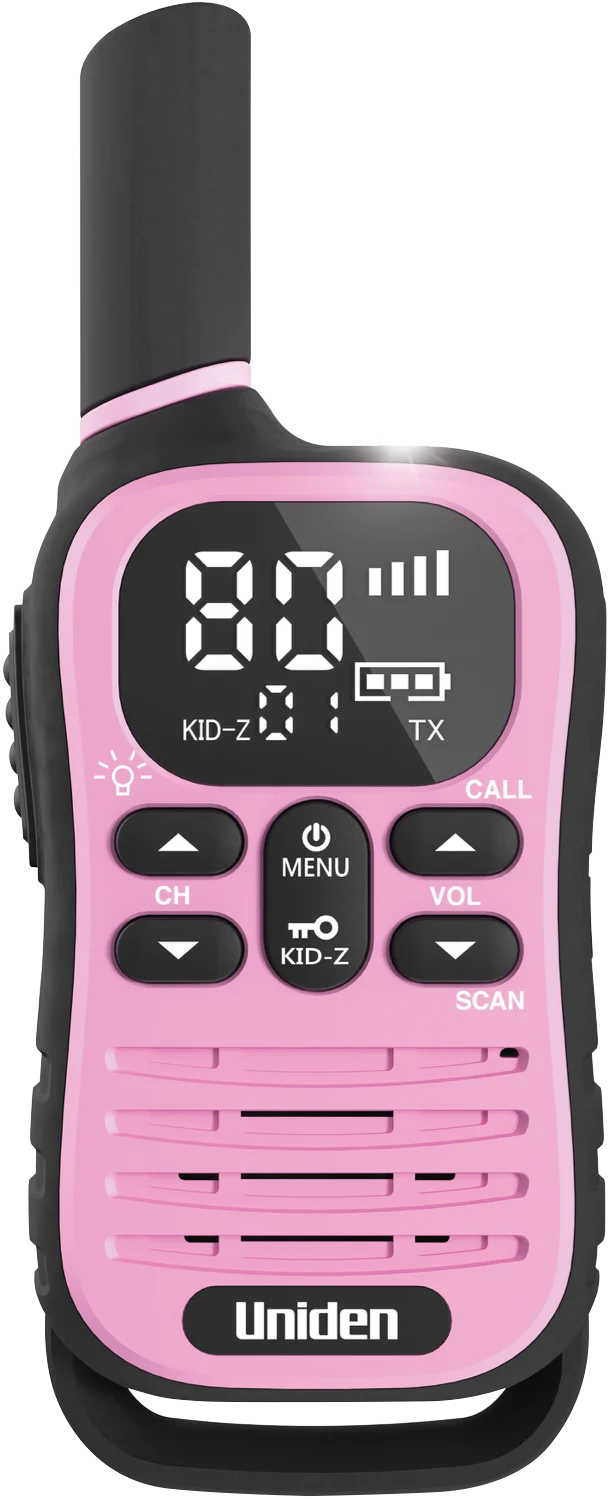 Uniden 80 Channel UHF Radio With Kid Zone USB-C Charging Five Pack