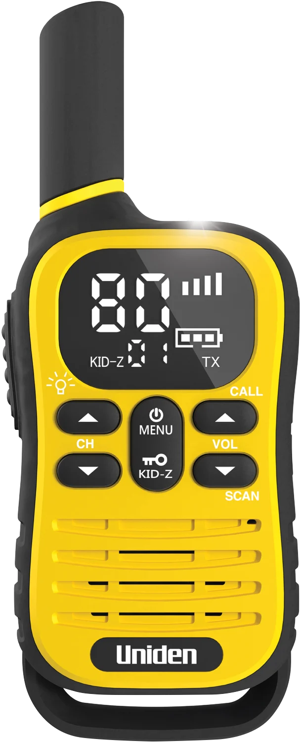 Uniden 80 Channel UHF Radio With Kid Zone USB-C Charging Five Pack