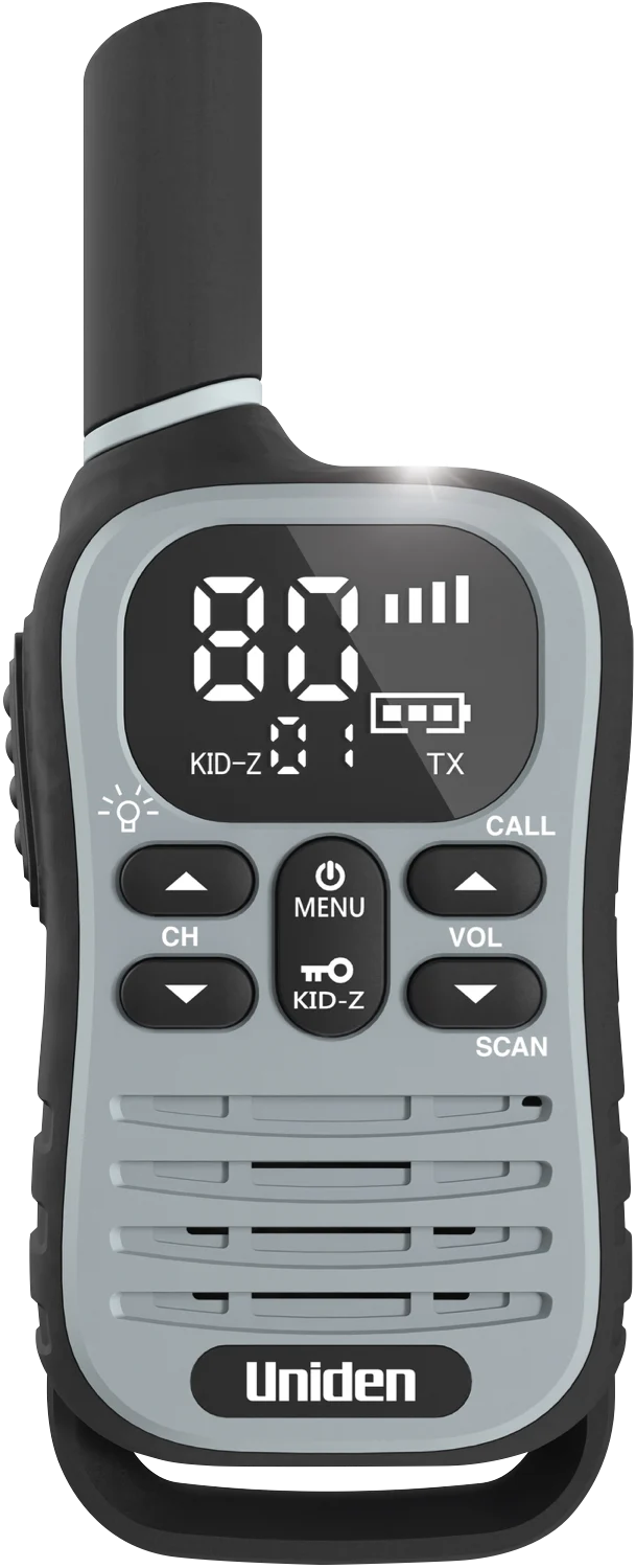 Uniden 80 Channel UHF Radio With Kid Zone USB-C Charging Five Pack