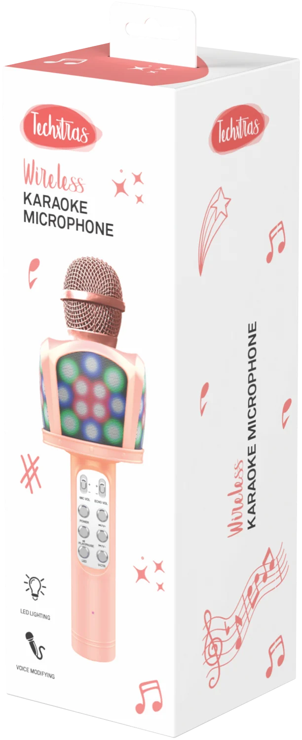 Techxtras Wireless Karaoke Microphone - Pink