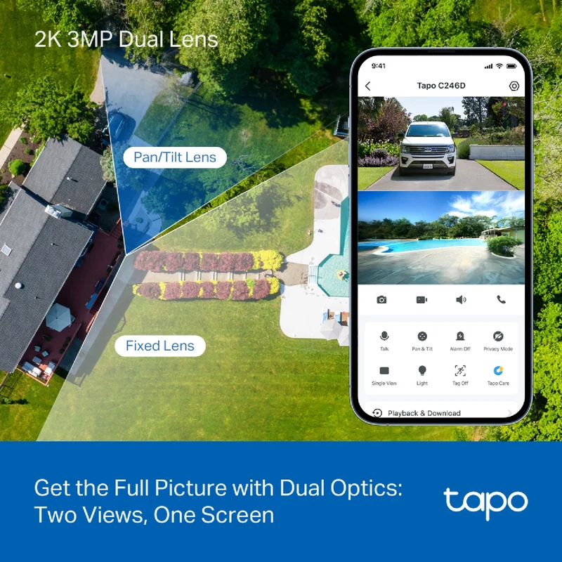 TP-LINK 2K Indoor/Outdoor Dual Lens Pan/Tilt Security Camera