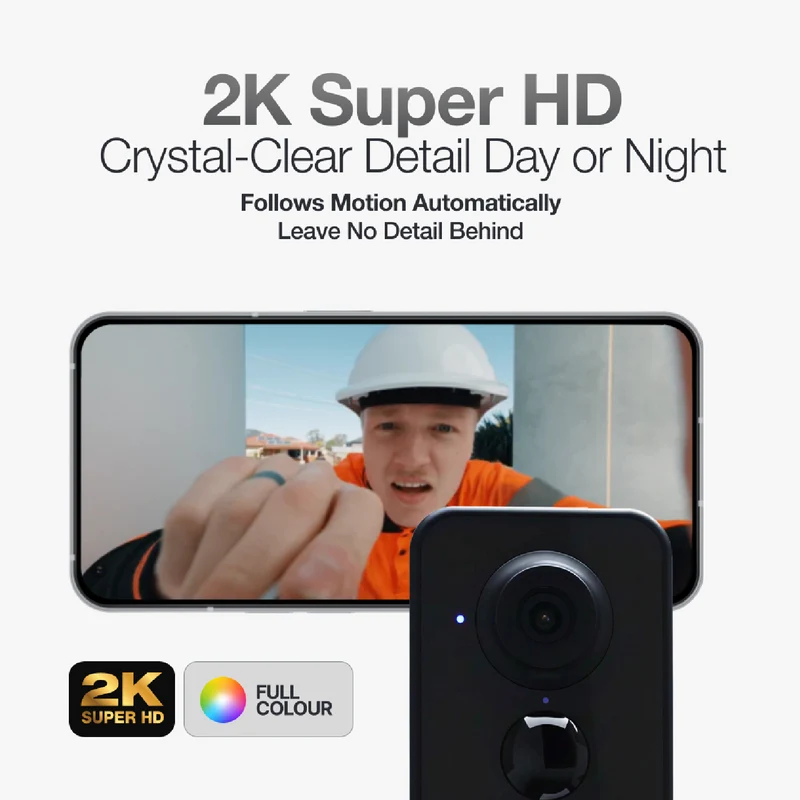 Uniden 2K Fisheye Battery Doorbell & Chime