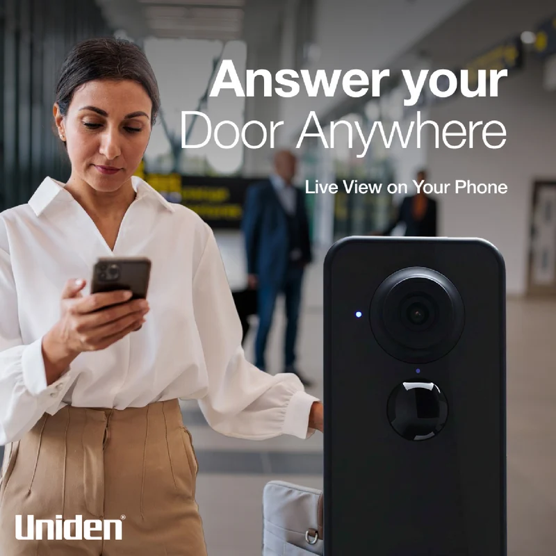 Uniden 2K Fisheye Battery Doorbell & Chime