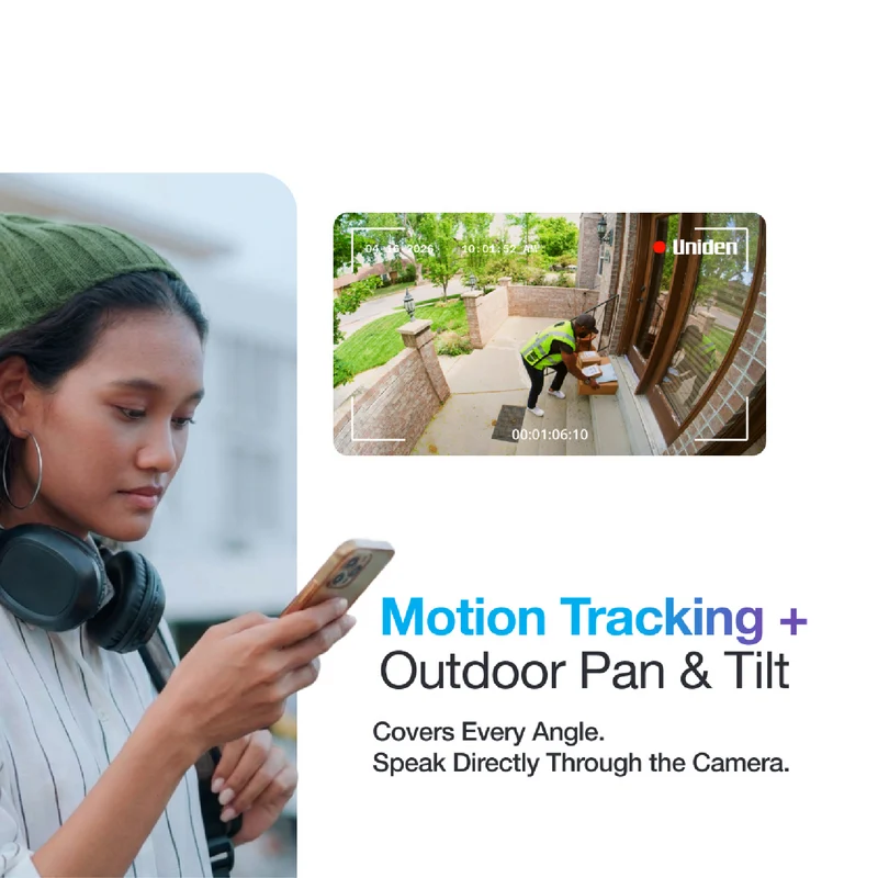 Uniden 2K Pan & Tilt Wireless Security Camera & Solar Panel
