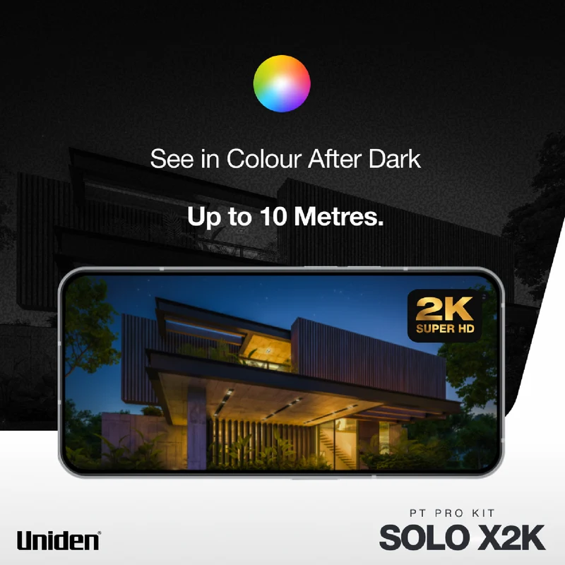 Uniden 2K Pan & Tilt Wireless Security Camera & Solar Panel