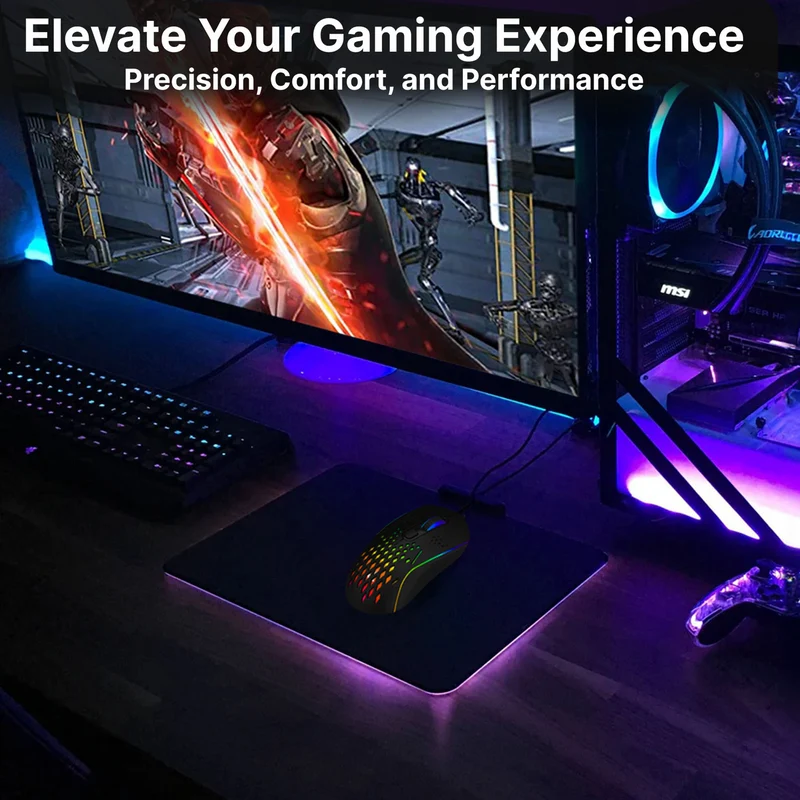 Laser Wired RGB Gaming Mouse (12800 DPI) - Black