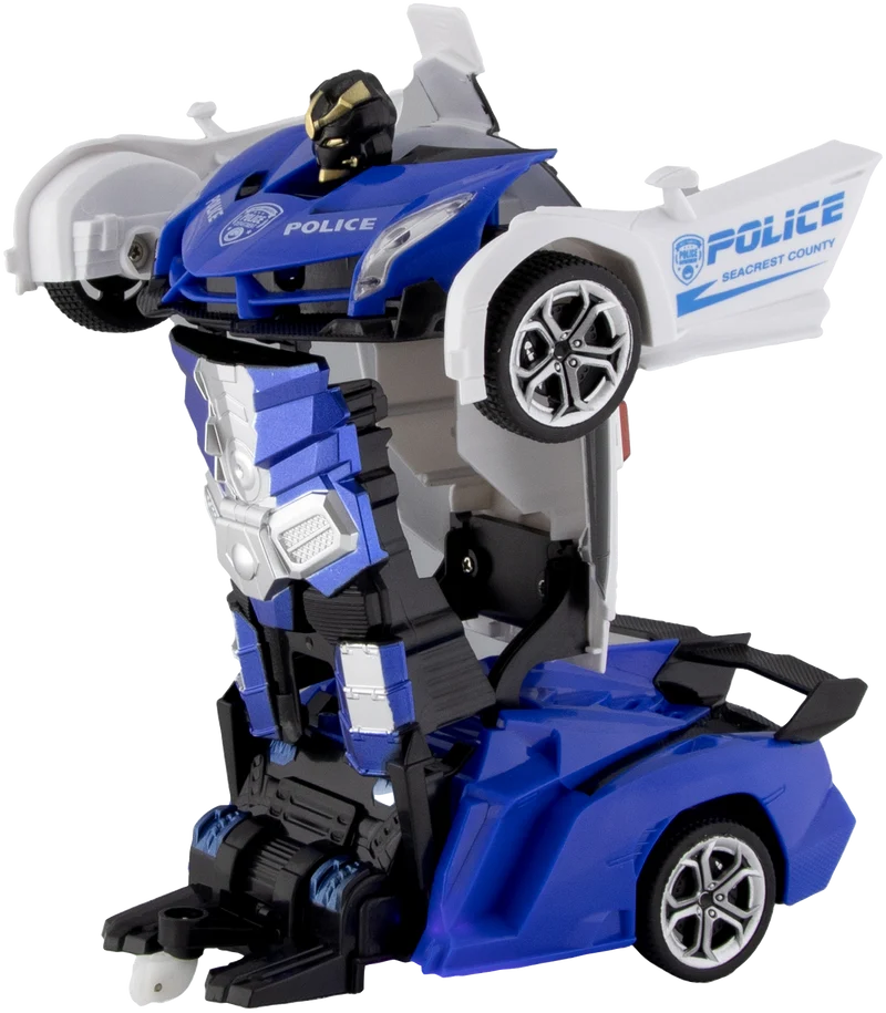 Techxtras Remote Control Transforming Robot Car (Blue)