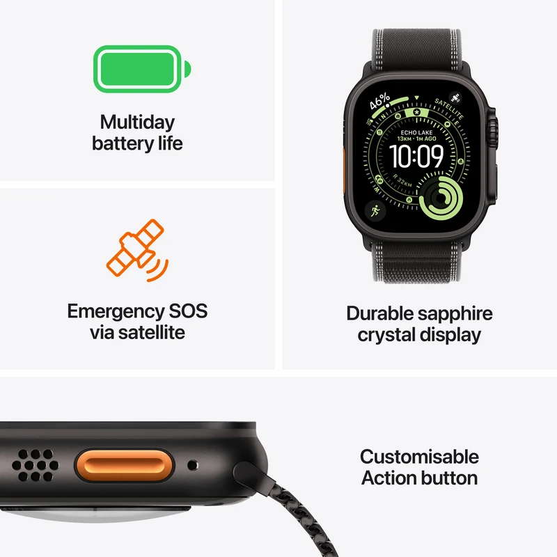 Apple Watch Ultra 3GPS + Cellular49mmNatural Titanium Case - Anchor Blue Ocean Band