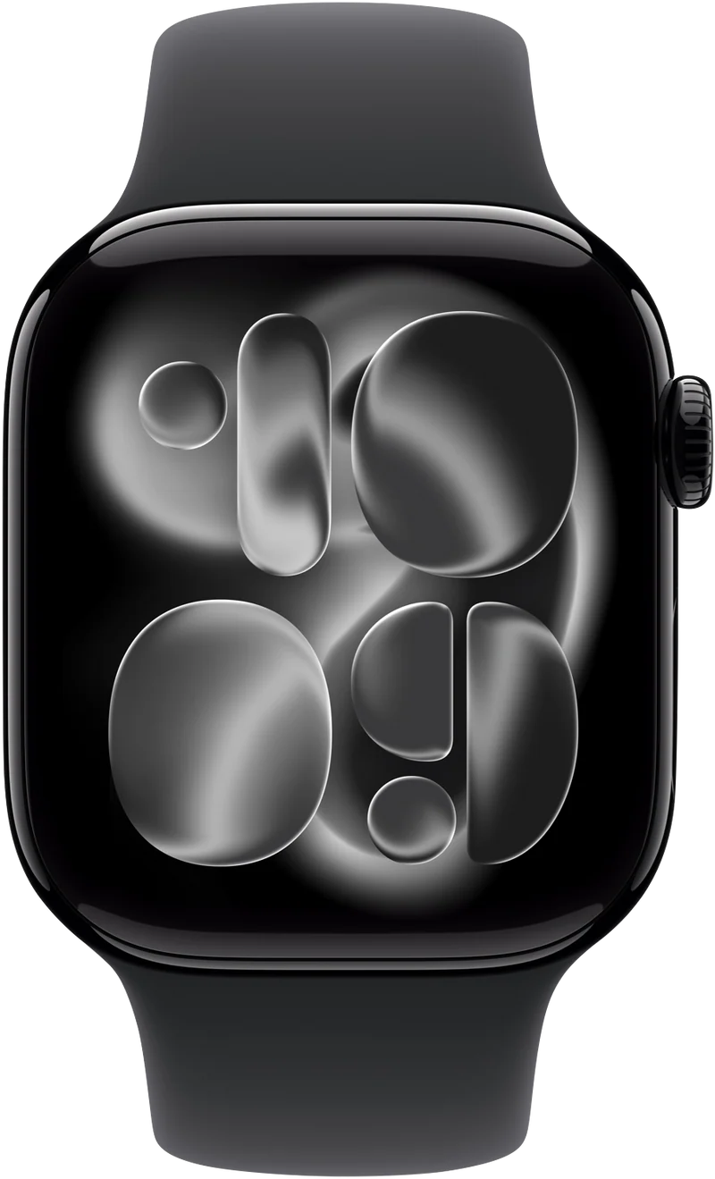 Apple Watch Series 11GPS42mmJet Black Aluminium Case - Black Sport Band M/L