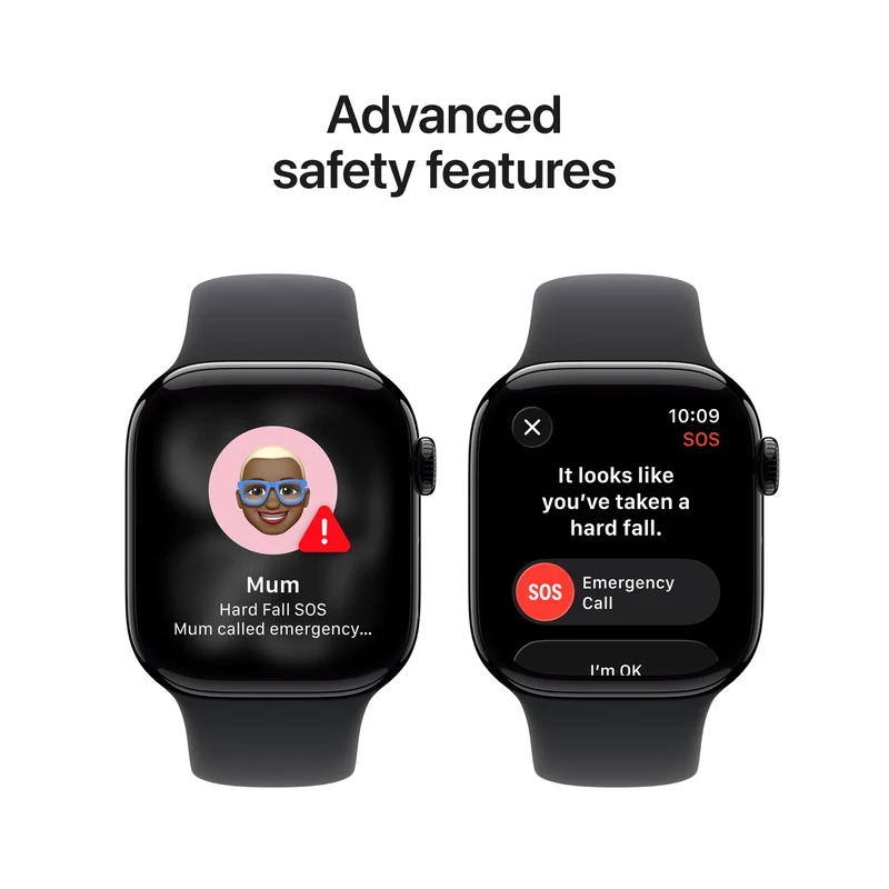 Apple Watch Series 11GPS42mmJet Black Aluminium Case - Black Sport Band M/L