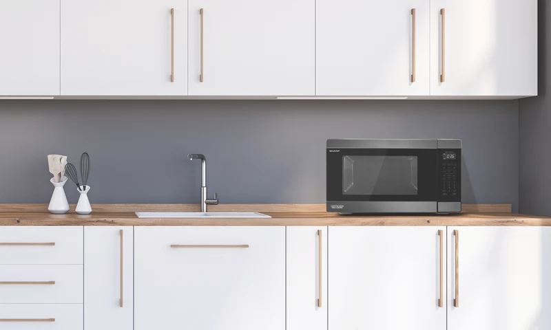 Sharp 36L 1000W Pro Airyfry Convection Microwave Black Stainless