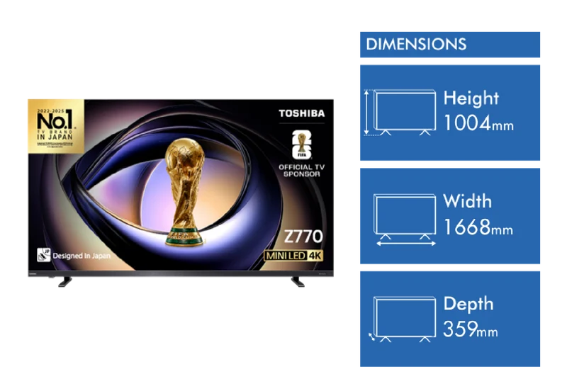 Toshiba 75" Z770RP Series 4K Mini LED 165Hz Smart TV 2025