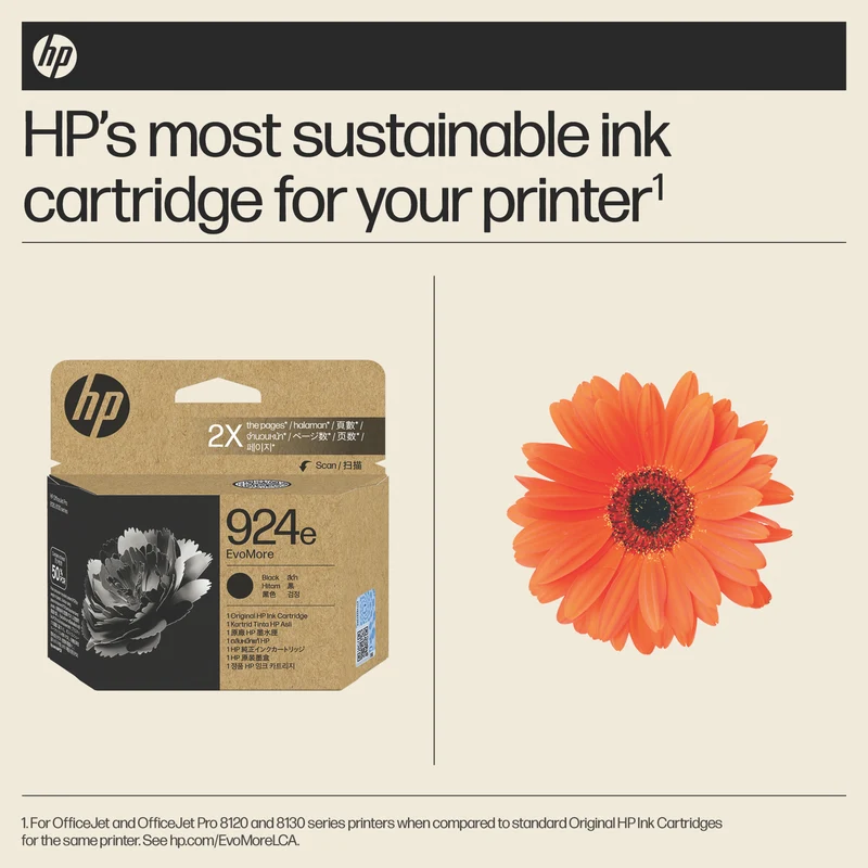 HP 924e EvoMore Black Original Ink Cartridge