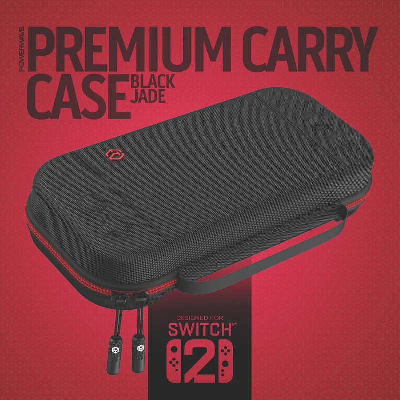Powerwave Nintendo Switch 2 Premium Carry Case (Black Crimson)