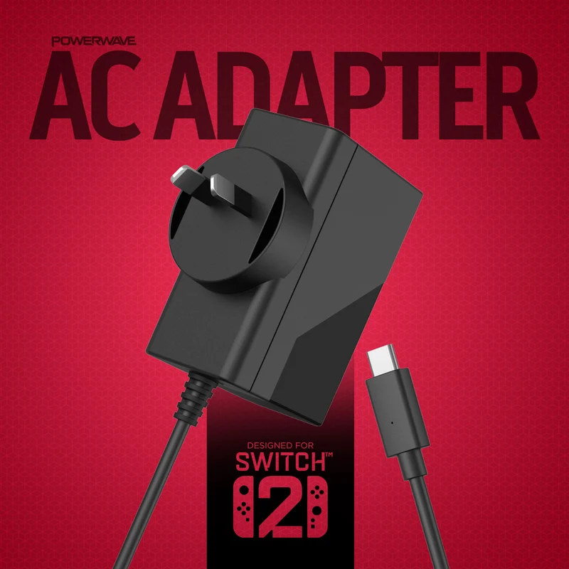 Powerwave Nintendo Swicth 2 AC USB-C Power Adapter
