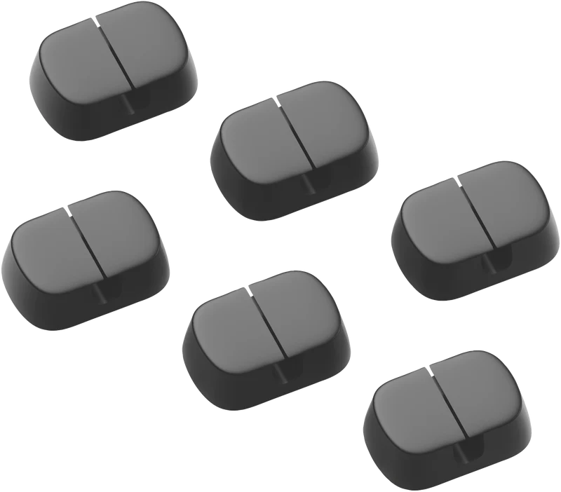 Cygnett Single Slot Cable Organisers 6 Pack (Black)
